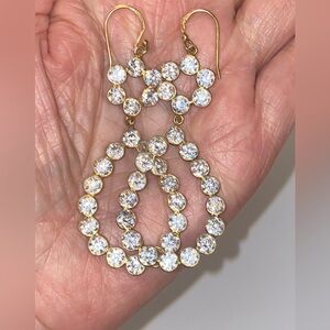 New sterling silver 925 and crystal teardrop earrings